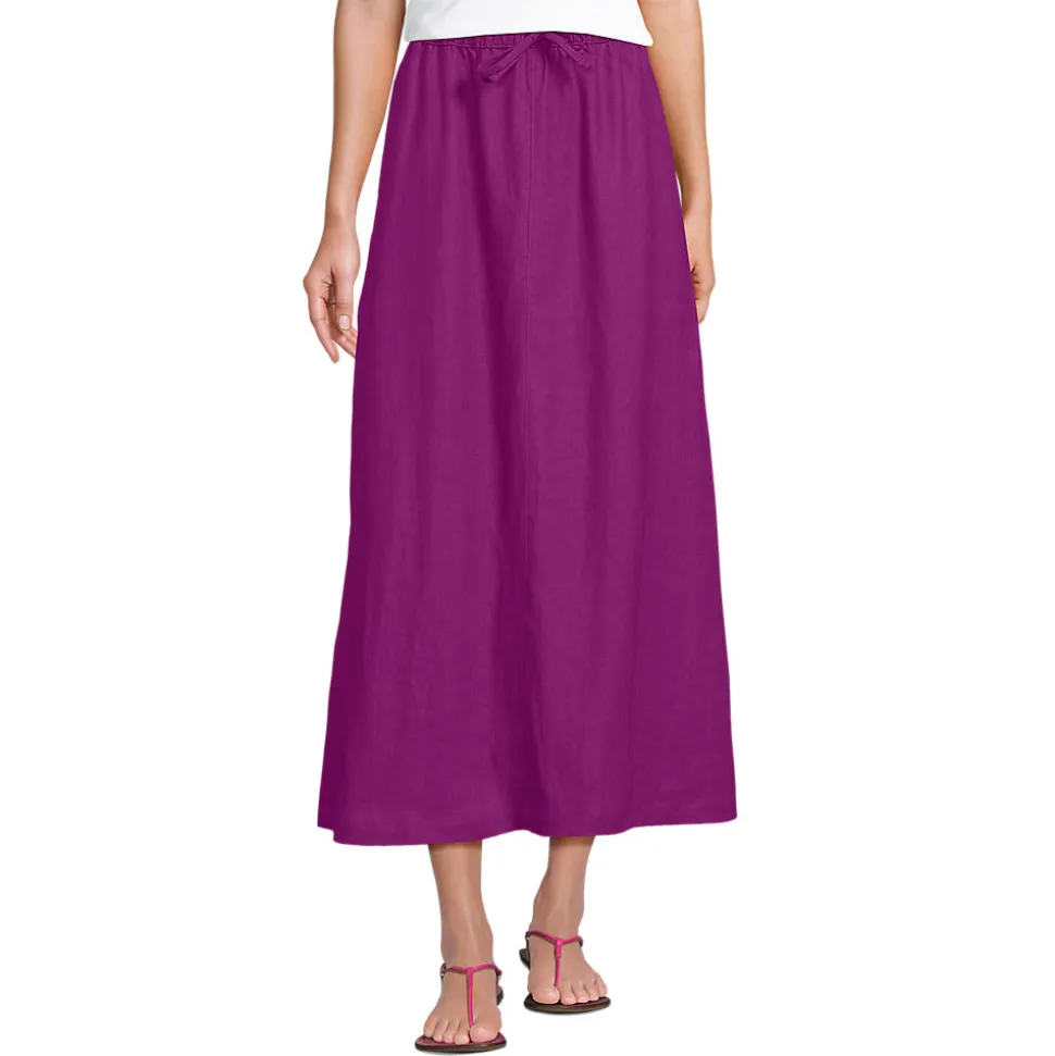 Leinen-Midirock für Damen
