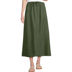 Leinen-Midirock für Damen