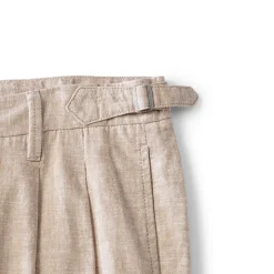 Leinenmix-Bundfaltenhose für Herren