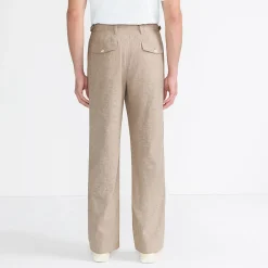 Leinenmix-Bundfaltenhose für Herren