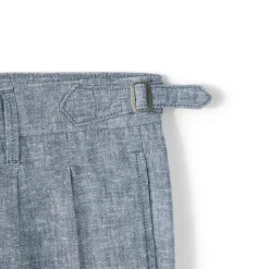 Leinenmix-Bundfaltenhose für Herren
