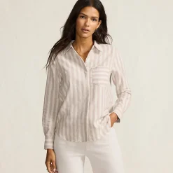 Leinenmix-Hemdbluse für Damen