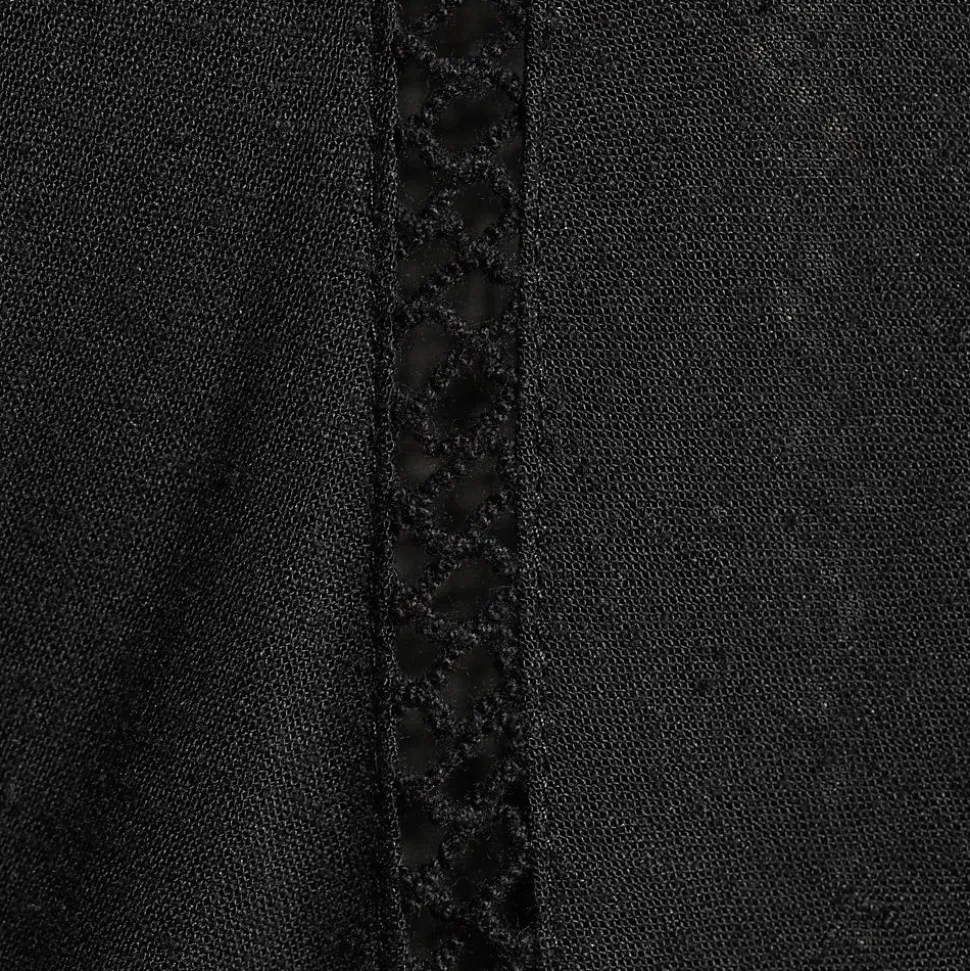 Leinenmix-Kleid mit Ajourdetail für Damen