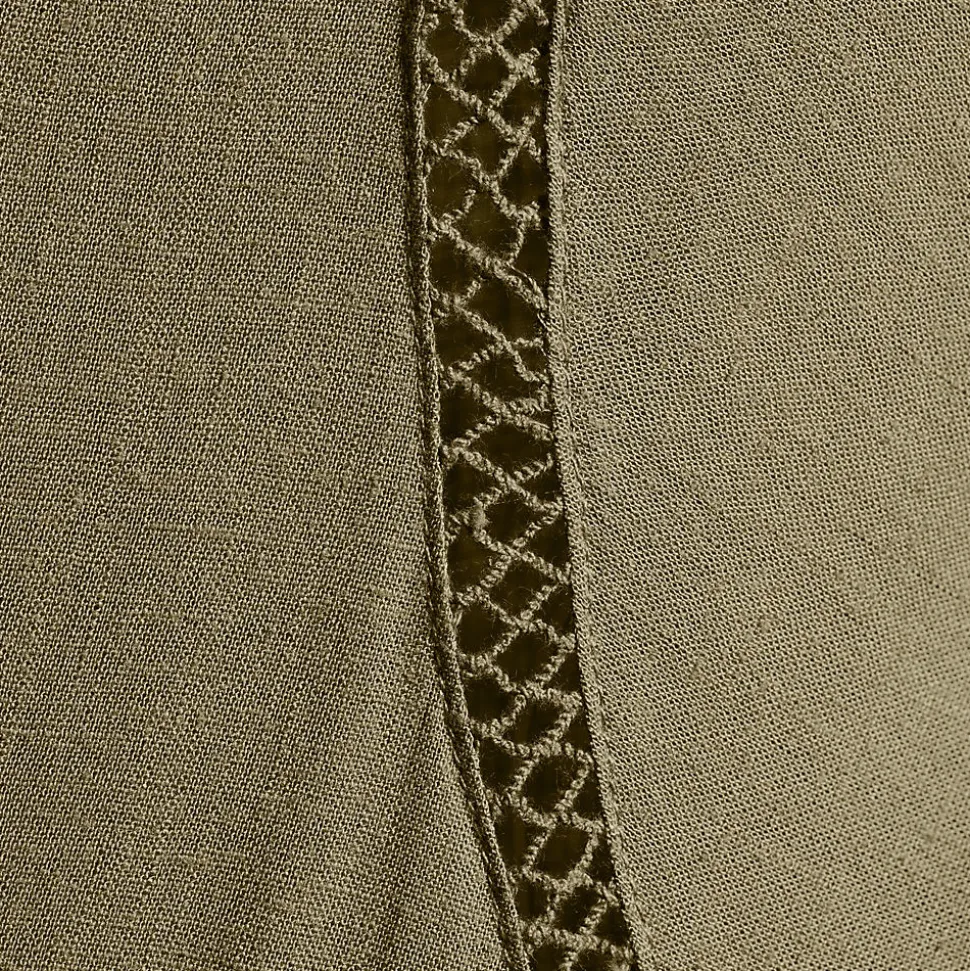 Leinenmix-Kleid mit Ajourdetail für Damen