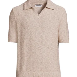 Leinenmix-Polopullover mit kurzen Ärmeln für Herren