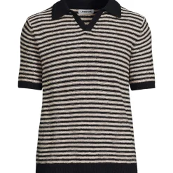 Leinenmix-Polopullover mit kurzen Ärmeln für Herren