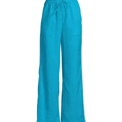 Leinen-Schlupfhose mit weitem Bein für Damen