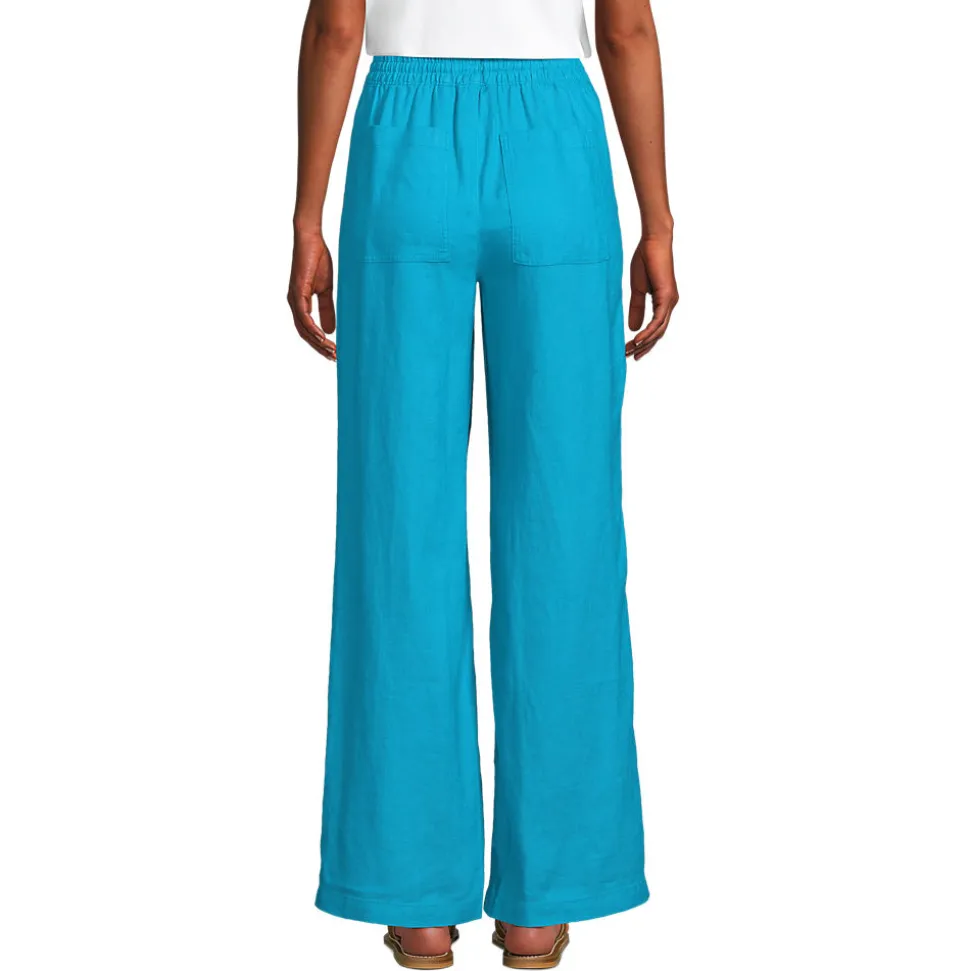 Leinen-Schlupfhose mit weitem Bein für Damen