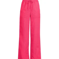 Leinen-Schlupfhose mit weitem Bein für Damen