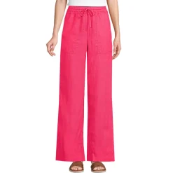 Leinen-Schlupfhose mit weitem Bein für Damen