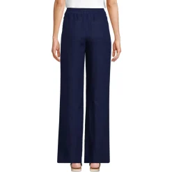 Leinen-Schlupfhose mit weitem Bein für Damen