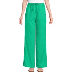 Leinen-Schlupfhose mit weitem Bein für Damen