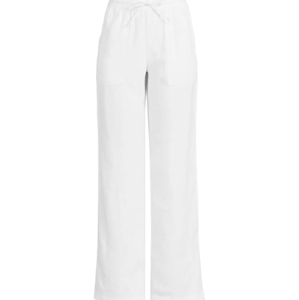 Leinen-Schlupfhose mit weitem Bein für Damen