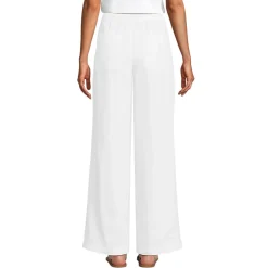 Leinen-Schlupfhose mit weitem Bein für Damen