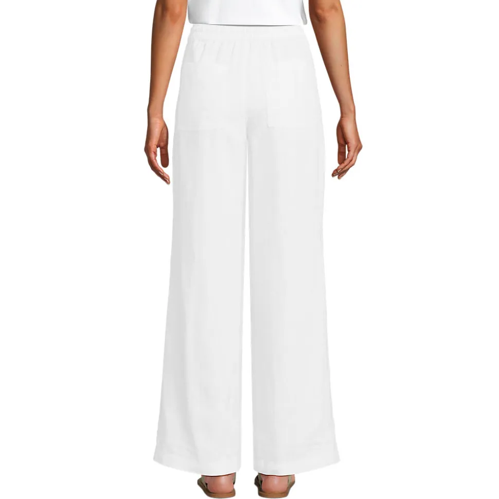 Leinen-Schlupfhose mit weitem Bein für Damen