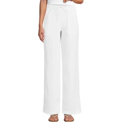 Leinen-Schlupfhose mit weitem Bein für Damen