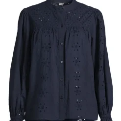 Lochmuster-Bluse für Damen