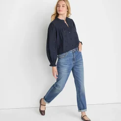 Lochmuster-Bluse für Damen