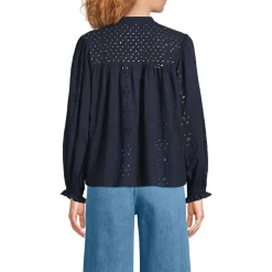 Lochmuster-Bluse für Damen