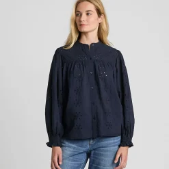 Lochmuster-Bluse für Damen