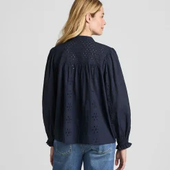Lochmuster-Bluse für Damen