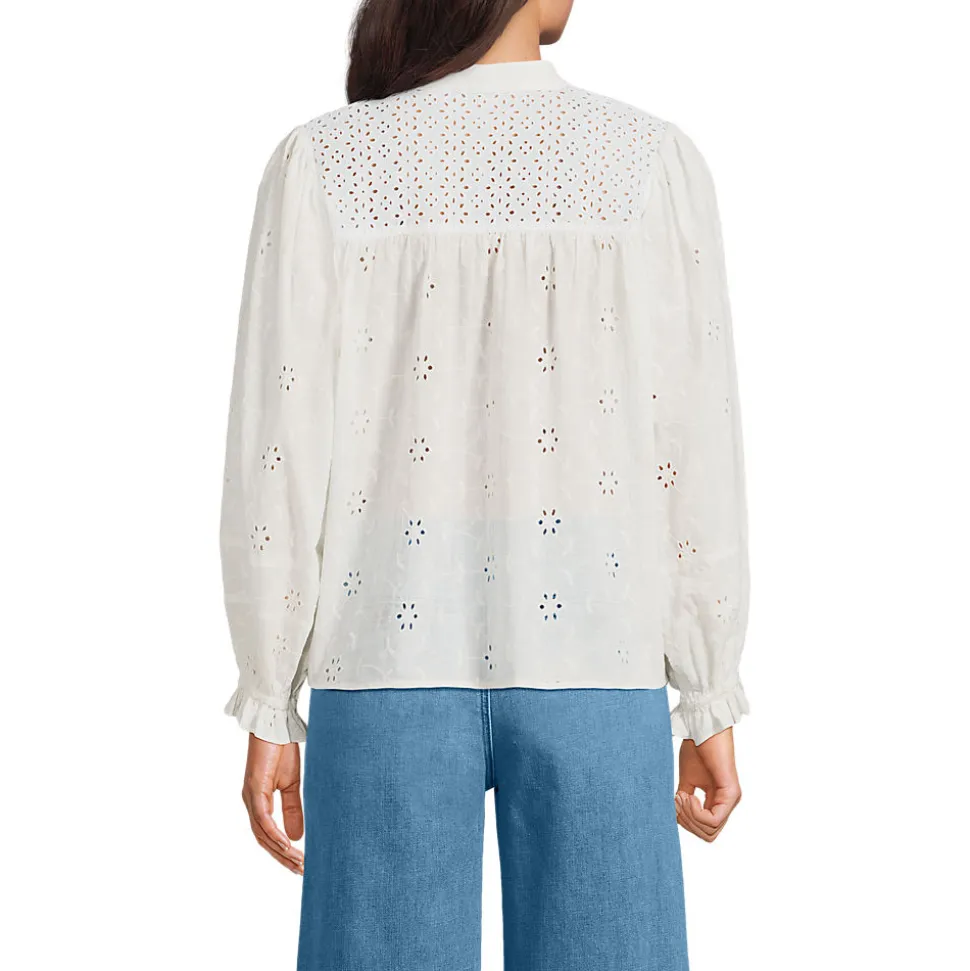 Lochmuster-Bluse für Damen