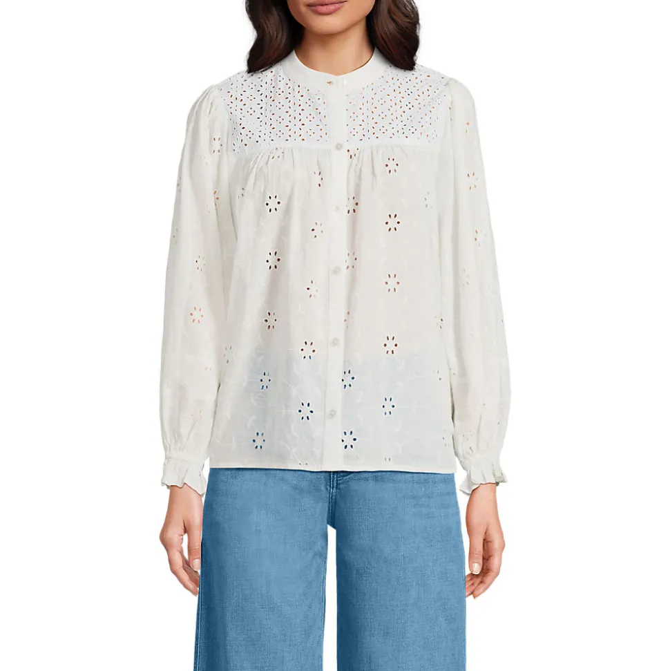 Lochmuster-Bluse für Damen