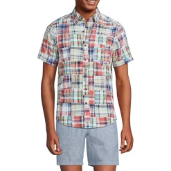 Madras-Kurzarmhemd für Herren, Classic Fit