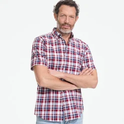 Madras-Kurzarmhemd für Herren, Classic Fit