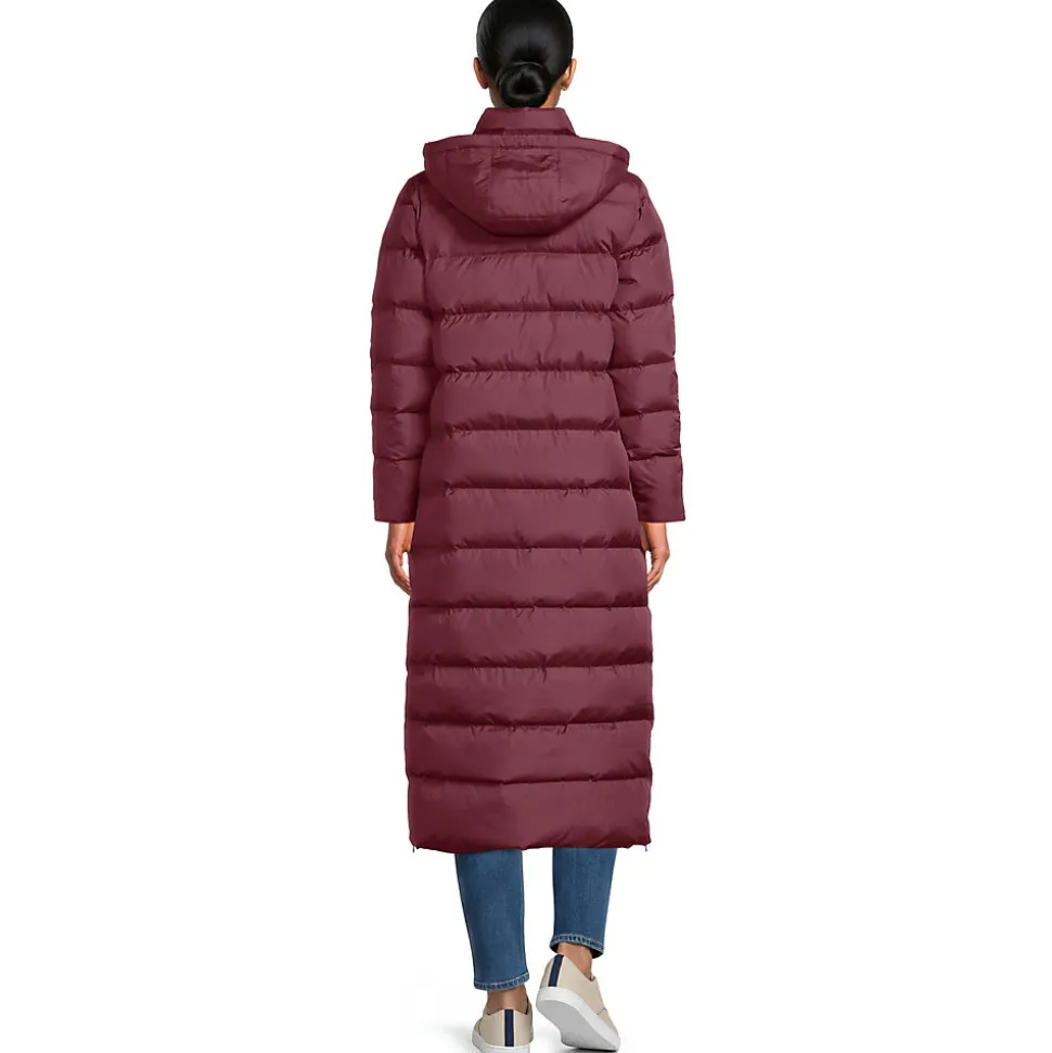 Maxi-Daunenmantel mit Kapuze für Damen