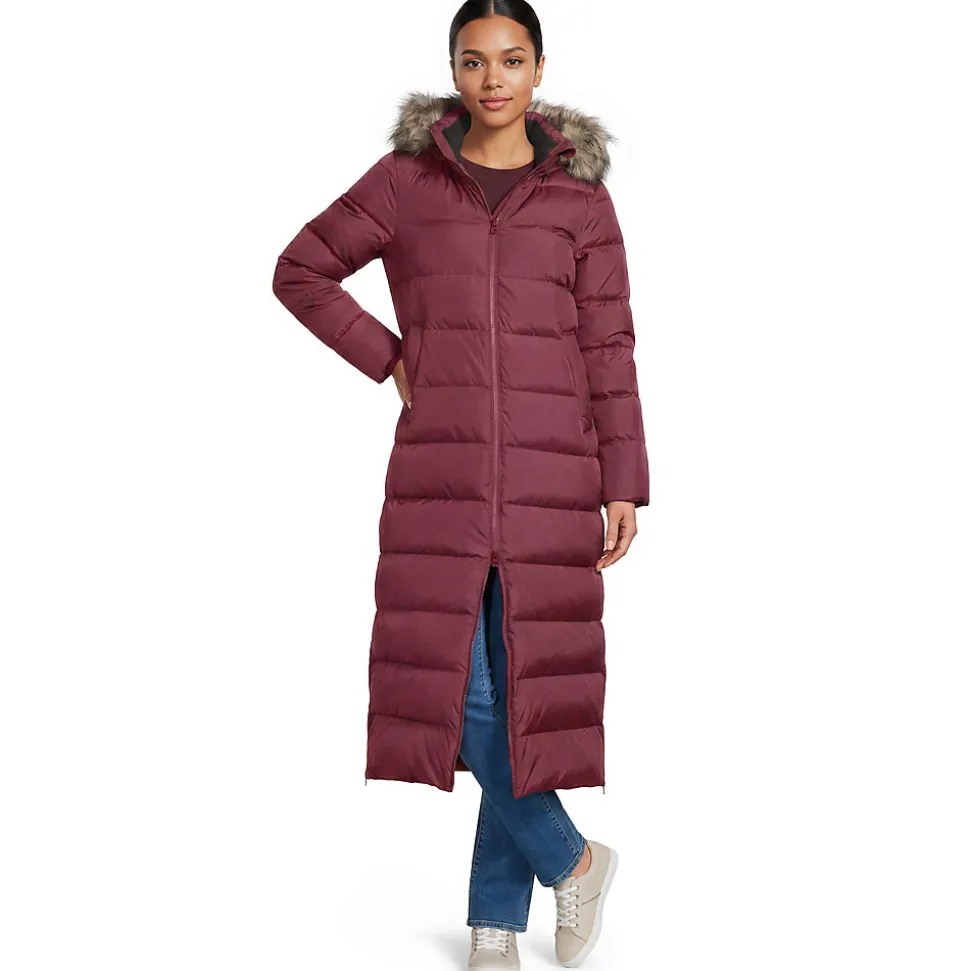 Maxi-Daunenmantel mit Kapuze für Damen