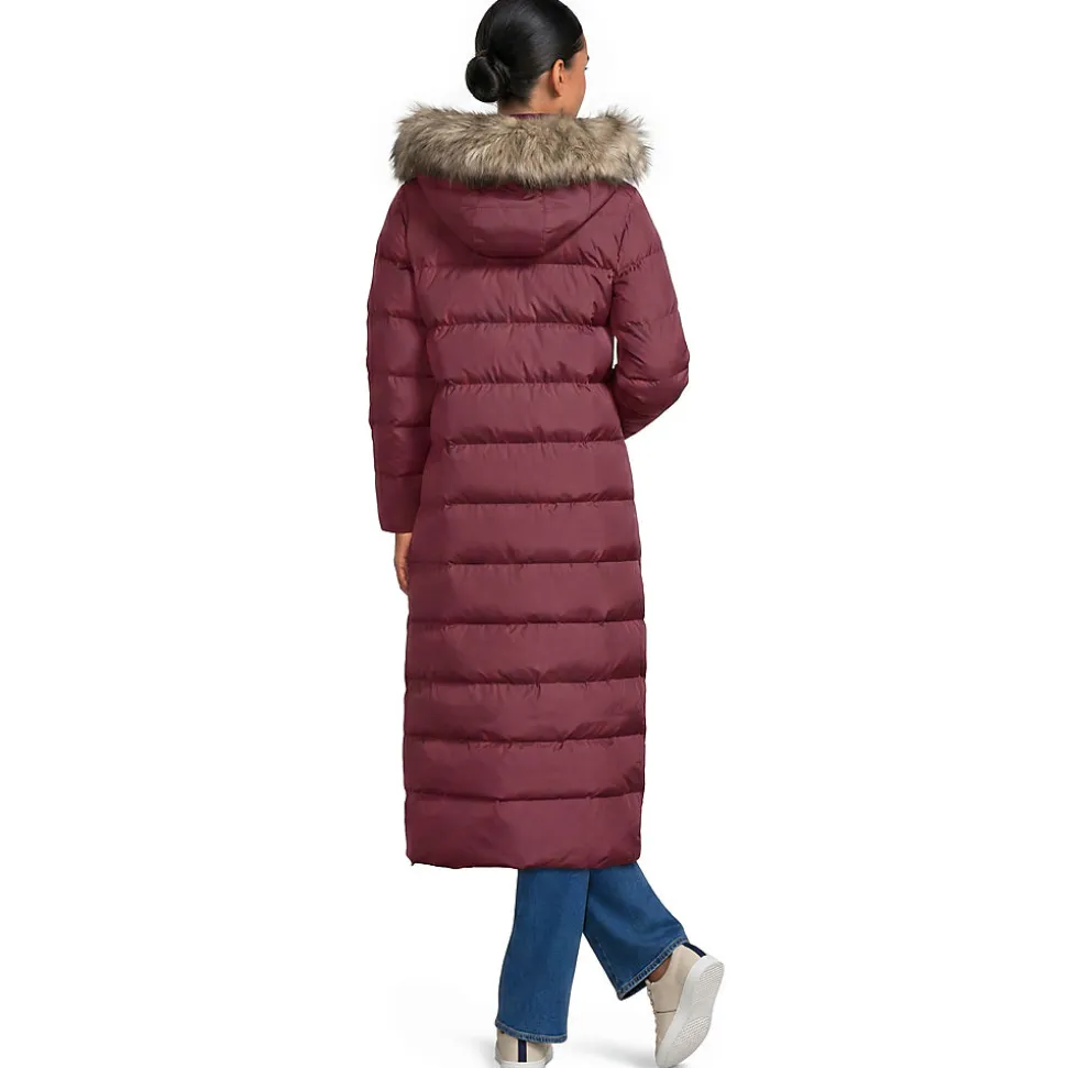 Maxi-Daunenmantel mit Kapuze für Damen