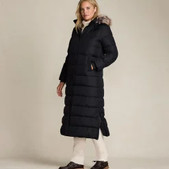 Maxi-Daunenmantel mit Kapuze für Damen
