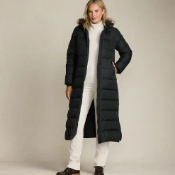Maxi-Daunenmantel mit Kapuze für Damen