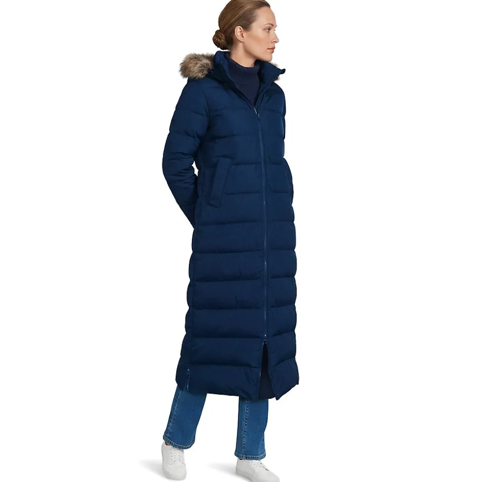 Maxi-Daunenmantel mit Kapuze für Damen