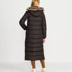 Maxi-Daunenmantel mit Kapuze für Damen