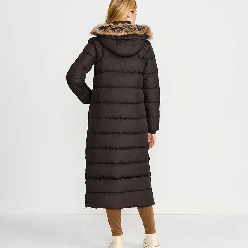 Maxi-Daunenmantel mit Kapuze für Damen