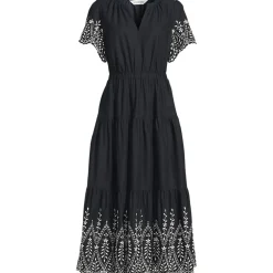 Maxikleid aus Baumwolle mit Lochstickerei für Damen