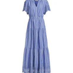 Maxikleid aus Baumwolle mit Lochstickerei für Damen