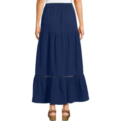 Maxi-Stufenrock aus Musselin für Damen