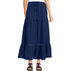 Maxi-Stufenrock aus Musselin für Damen