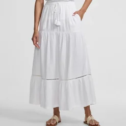Maxi-Stufenrock aus Musselin für Damen