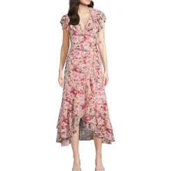 Maxi-Wickelkleid aus Chiffon für Damen