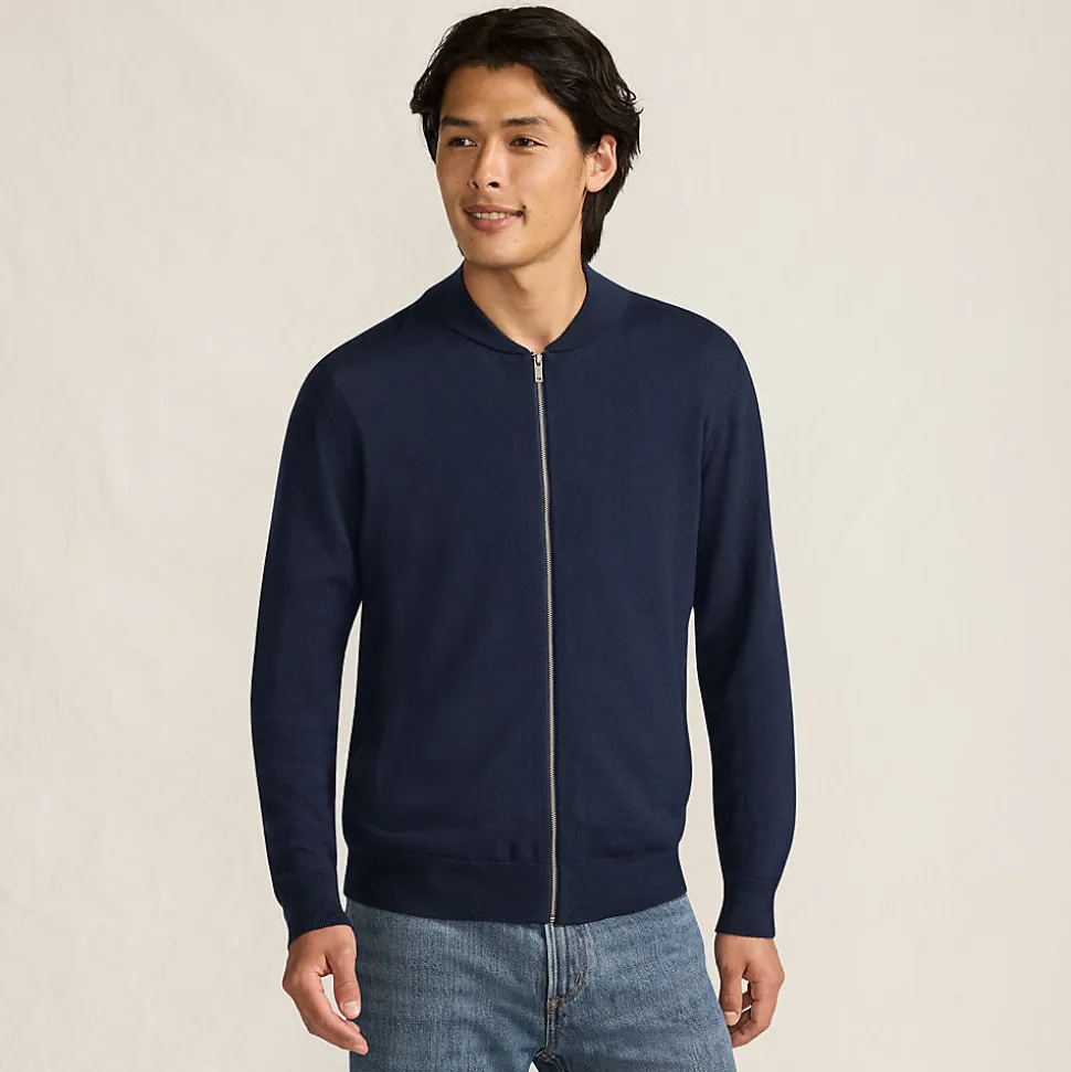Merino-Cardigan mit Reißverschluss für Herren