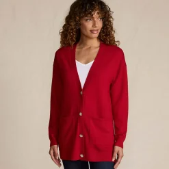 Merino-Cardigan mit Strassknöpfen für Damen