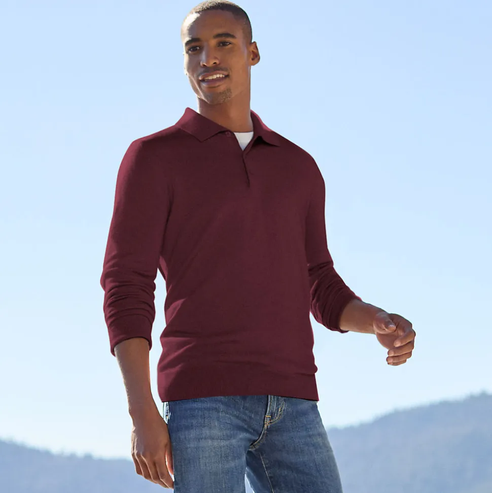 Merino-Polopullover für Herren