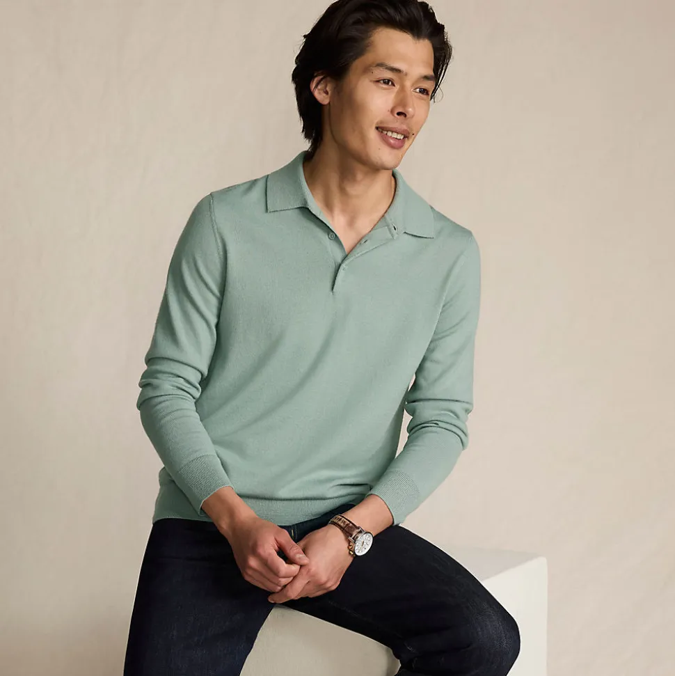 Merino-Polopullover für Herren