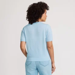 Merinopullover mit kurzen Ärmeln für Damen