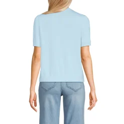 Merinopullover mit kurzen Ärmeln für Damen