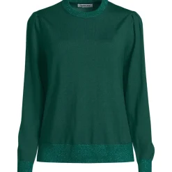 Merino-Pullover mit Lurex-Ausschnitt für Damen